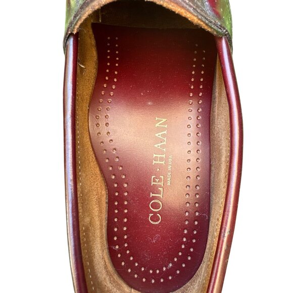 Cole Haan Mens Leather Penny Loafers Burgundy Slip-On Dress Shoes Size 11 D - Picture 4 of 6